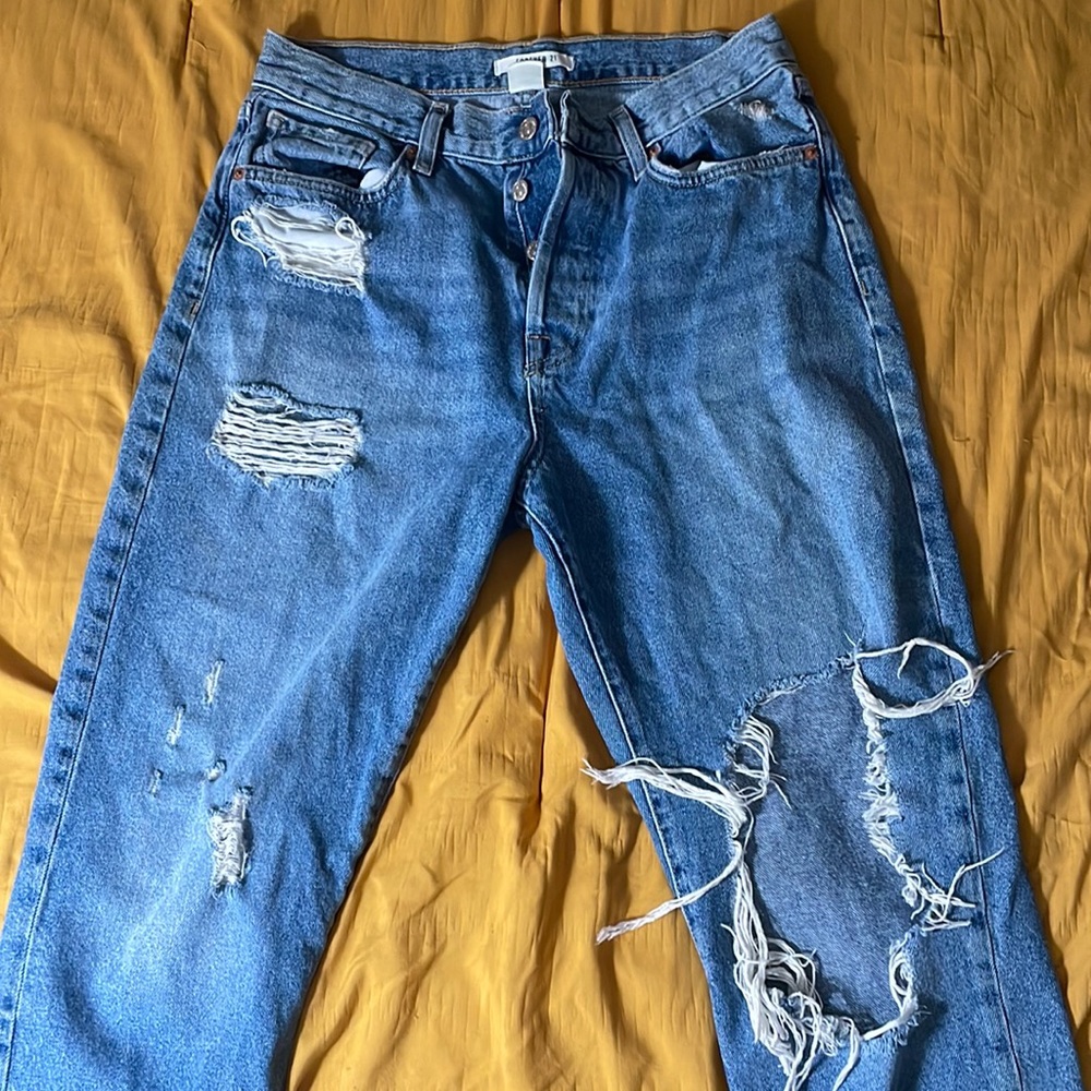 Forever 21 Ripped Mom Jeans
